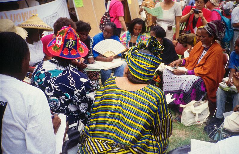 0190-gathering of women from Africa.jpg - Gathering of women from Africa.  NGO Forum, Huairou, China.